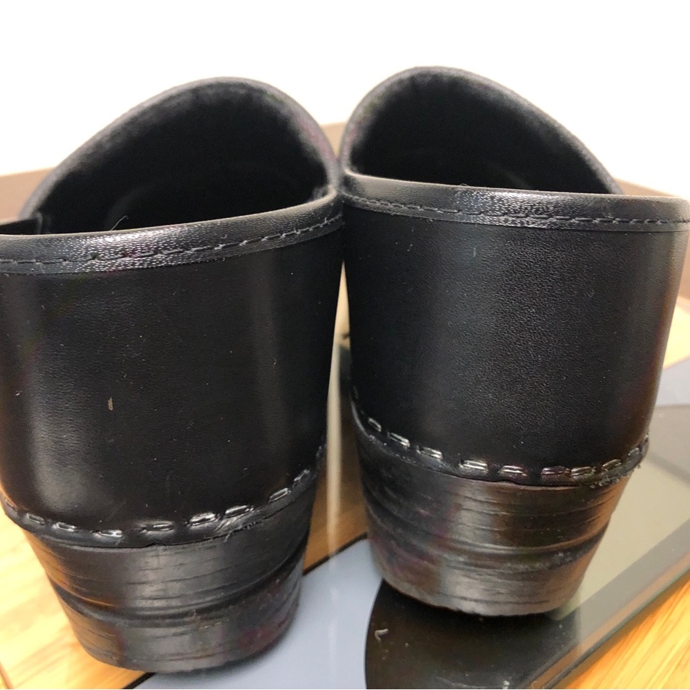 SANITA Original Professional Nursing Work Clogs Danish Black Leather Shoes 39 - Picture 5 of 11